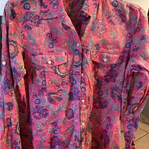Ralph Lauren Jeans LRL Longsleeve 100% Cotton Size S/P Pink blue green floral